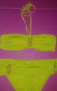 Trina Turk neon green designer bikini size 6 $295